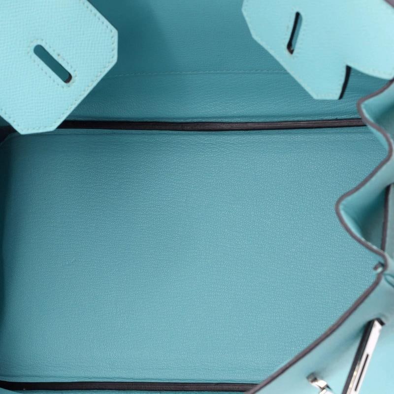 Hermes Birkin Handbag Blue Epsom with Palladium Hardware 30 - 5
