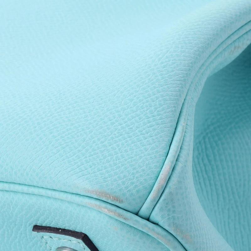 Hermes Birkin Handbag Blue Epsom with Palladium Hardware 30 - 7