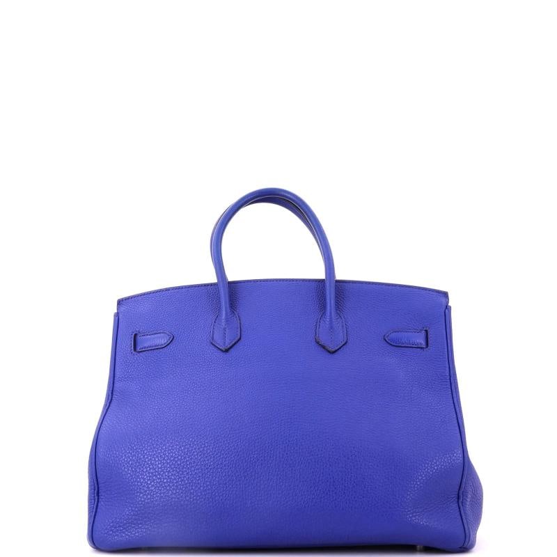 Hermes Birkin Handbag Blue Togo with Palladium Hardware 35 - 3
