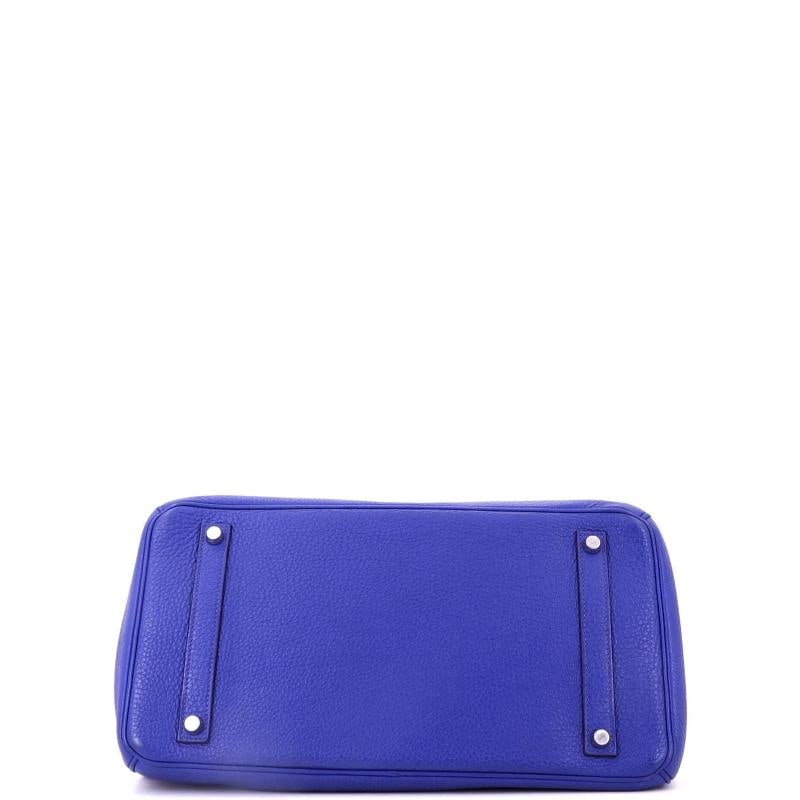 Hermes Birkin Handbag Blue Togo with Palladium Hardware 35 - 4