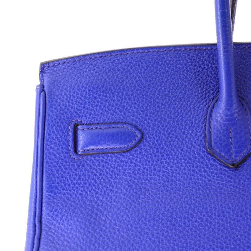 Hermes Birkin Handbag Blue Togo with Palladium Hardware 35 - 8