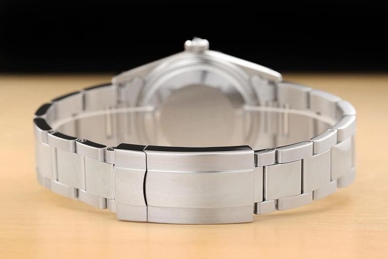 ROLEX MENS DATEJUST 16014 ICE BLUE ROMAN DIAL 18K WHITE GOLD STEEL OYSTER WATCH - 6