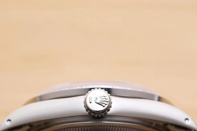 ROLEX MENS DATEJUST 16014 ICE BLUE ROMAN DIAL 18K WHITE GOLD STEEL OYSTER WATCH - 9