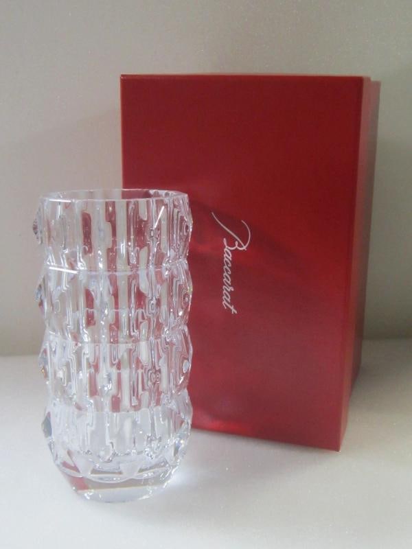NEW BACCARAT CRYSTAL LOUXOR ROUND CLEAR VASE SMALL #2813291 BRAND NIB (1 of 3)