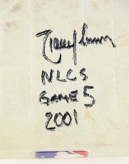 Randy Johnson Signed 2001 NLCS Game 1 Game Used Base Steiner & MLB Authentic - 2