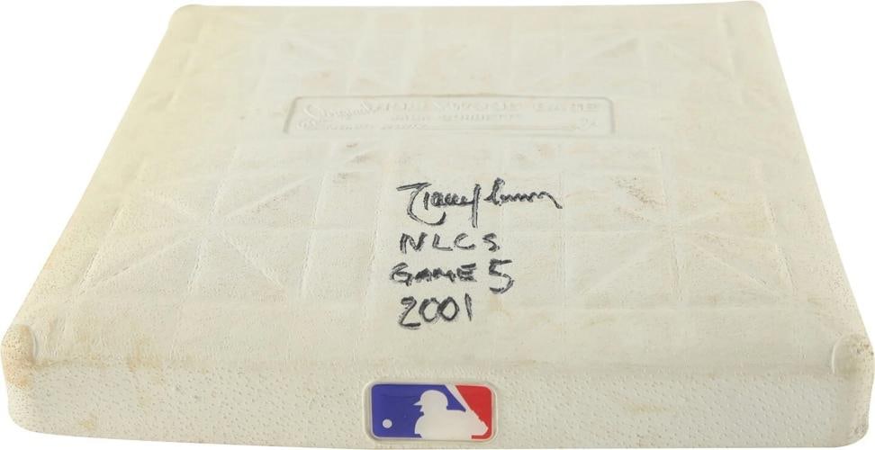 Randy Johnson Signed 2001 NLCS Game 1 Game Used Base Steiner & MLB Authentic - 3