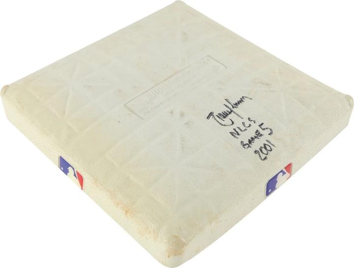 Randy Johnson Signed 2001 NLCS Game 1 Game Used Base Steiner & MLB Authentic - 5