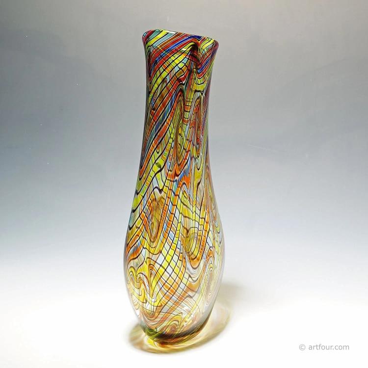 Monumental Art Glass Vase by Luca Vidal, Murano - 2