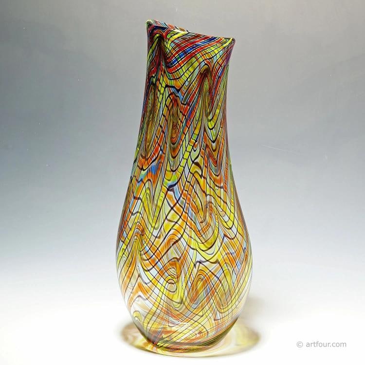Monumental Art Glass Vase by Luca Vidal, Murano - 3