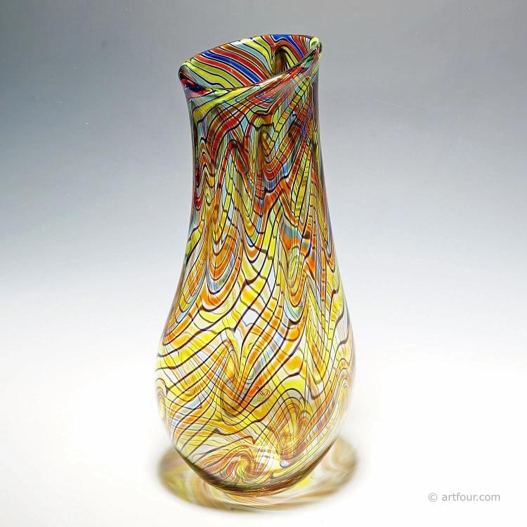 Monumental Art Glass Vase by Luca Vidal, Murano - 4