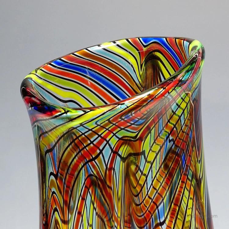 Monumental Art Glass Vase by Luca Vidal, Murano - 5