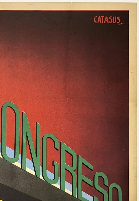 Original Vintage Poster CONGRESO PANAMERICANO FERROCARRILES Railroad Travel OL - 3