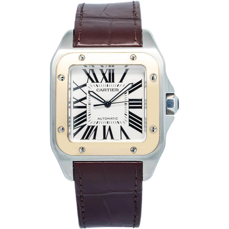 Cartier Santos 100 2656 W20077X7 SS Silver Dial Automatic Men's Watch 38mm: Condition: Pre-owned - Good: This item has been gently used but is in good condition. It might have a few signs of wear, like light scratches or tarnishing. Brand: Cartier,Type: Wristwatch,Department: