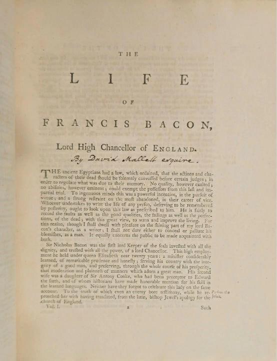 1765 Works of Francis Bacon Fine Leather Bindings Quarto 12" Tall Scarce Edition - 10