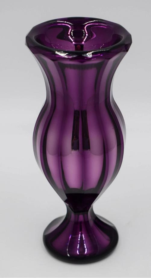 Rare Signed Purple E. Varnish & Co. Mercury Art Glass Vase, Circa 1885 - 2