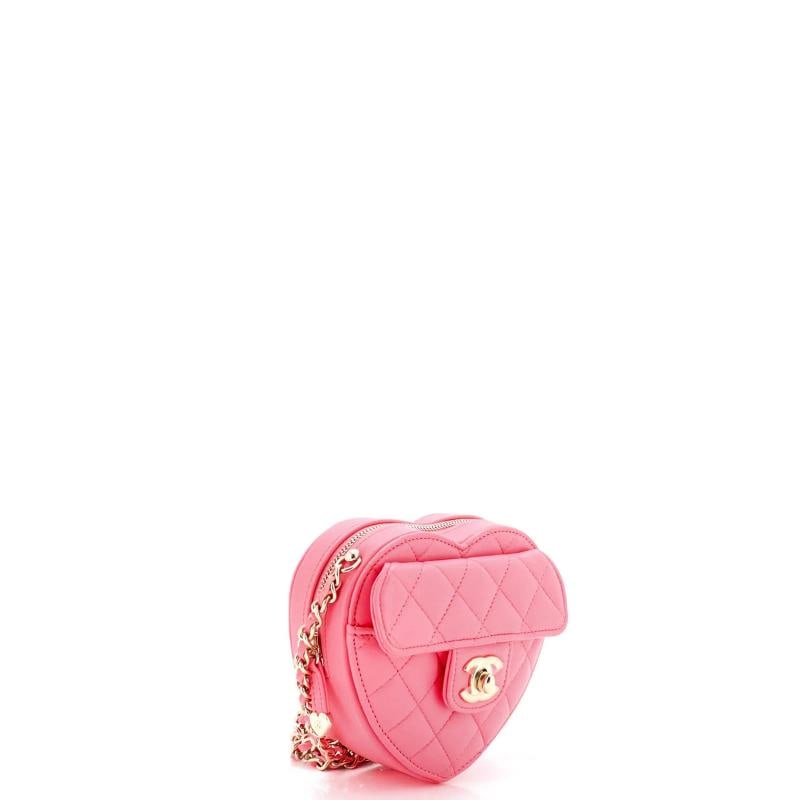 Chanel CC in Love Heart Clutch with Chain Quilted Lambskin - 3