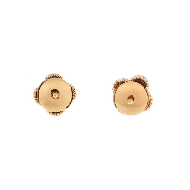 Van Cleef & Arpels Sweet Alhambra Stud Earrings 18K Yellow Gold and Mother of - 3