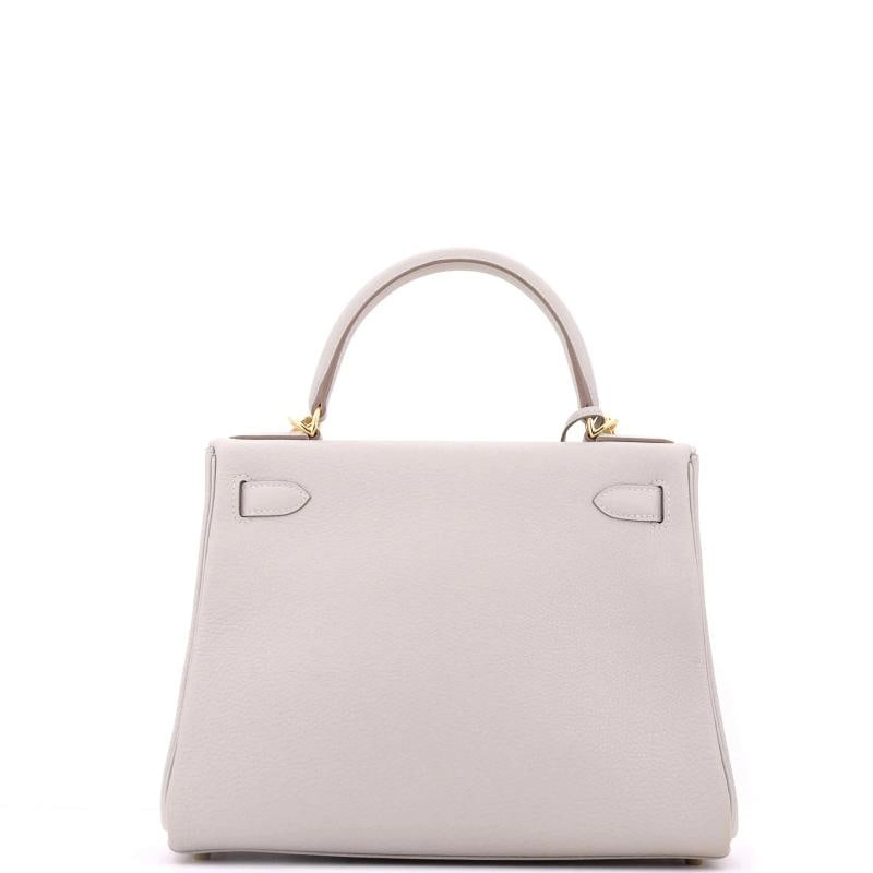 Hermes Kelly Handbag Grey Togo with Gold Hardware 28 - 4