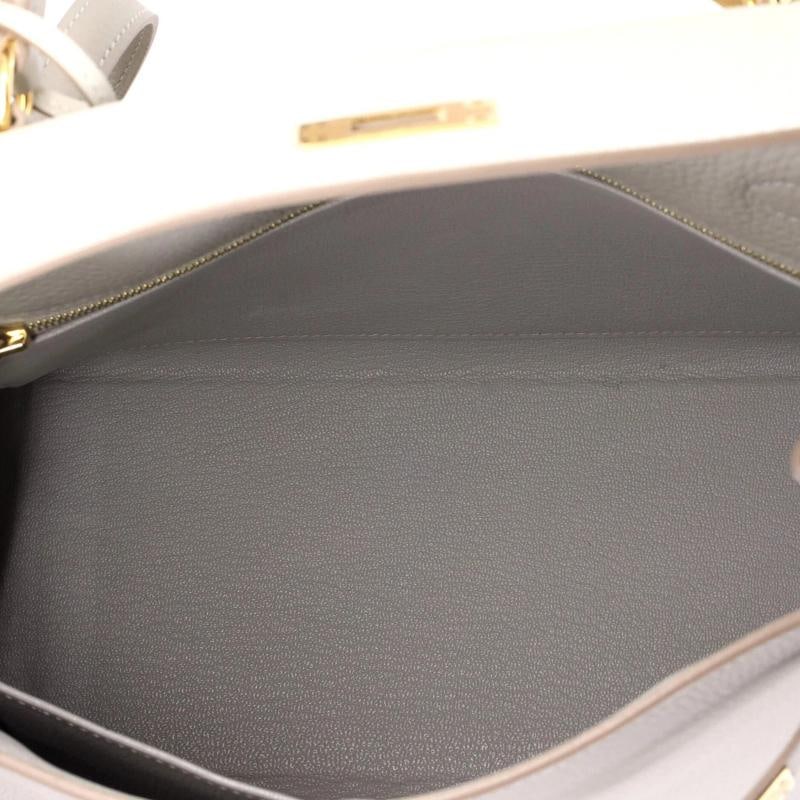 Hermes Kelly Handbag Grey Togo with Gold Hardware 28 - 6