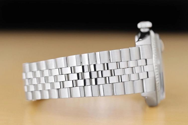 ROLEX MENS DATEJUST 18K WHITE GOLD BEZEL STAINLESS STEEL BLACK DIAL 36MM WATCH - 8