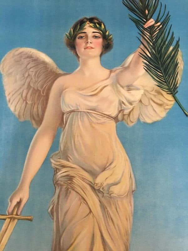 " SHARE IN THE VICTORY " BUY WAR SAVINGS STAMPS WWI Poster Haskell Coffin NM - 2