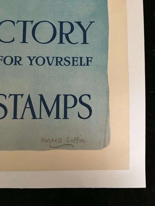 " SHARE IN THE VICTORY " BUY WAR SAVINGS STAMPS WWI Poster Haskell Coffin NM - 3