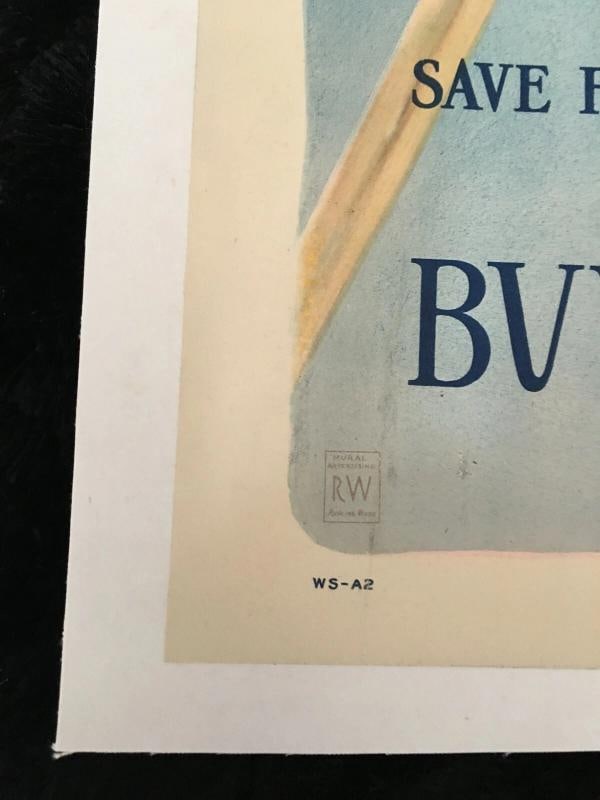 " SHARE IN THE VICTORY " BUY WAR SAVINGS STAMPS WWI Poster Haskell Coffin NM - 4