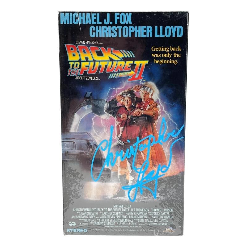 Christopher Lloyd Autographed SEALED Back to Future II VHS Tape 1989 JSA COA: Industry: Movies,Movie: Back to the Future,Signed by: Christopher Lloyd,Signed: Yes,Autograph Authentication: James Spence (JSA),Original/Reproduction: Original,Modified Item: No