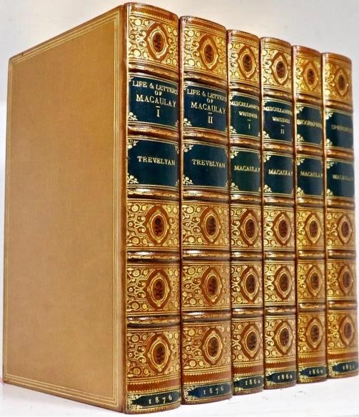 1854 First Editions Works of Lord Macaulay Fine Leather Bindings By Zaehnsdorf - 2