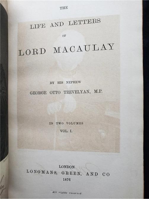 1854 First Editions Works of Lord Macaulay Fine Leather Bindings By Zaehnsdorf - 9