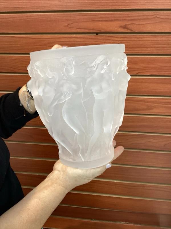 Xl Lalique Style Baccahantes Clear Crystal H10" Heavy Art Glass 12lb - 10