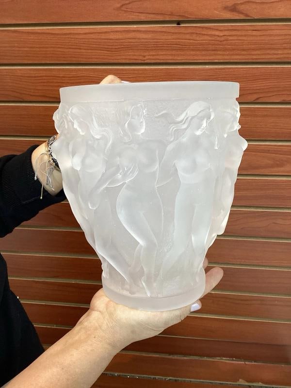 Xl Lalique Style Baccahantes Clear Crystal H10" Heavy Art Glass 12lb: Condition: Used: An item that has been used previously. The item may have some signs of cosmetic wear, but is fully operational and functions as intended. This item may be a floor model or store retur