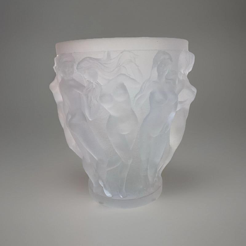 Xl Lalique Style Baccahantes Clear Crystal H10" Heavy Art Glass 12lb - 2
