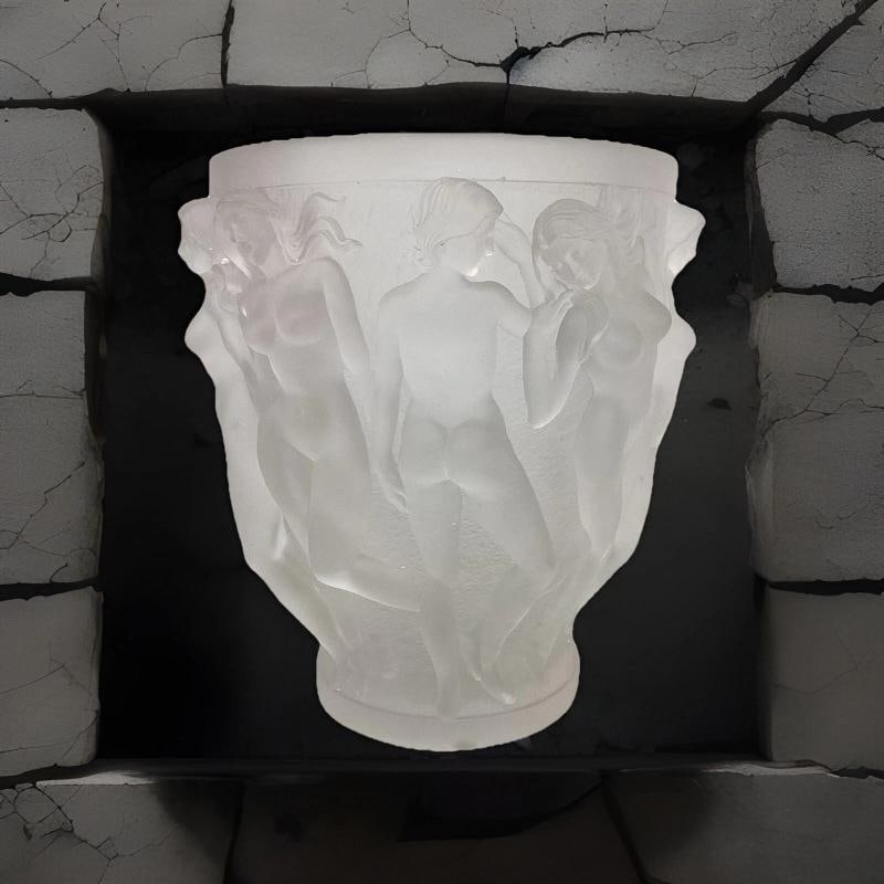Xl Lalique Style Baccahantes Clear Crystal H10" Heavy Art Glass 12lb - 6