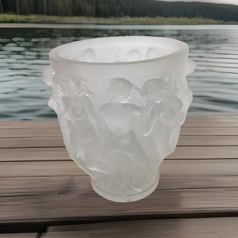 Xl Lalique Style Baccahantes Clear Crystal H10" Heavy Art Glass 12lb - 7