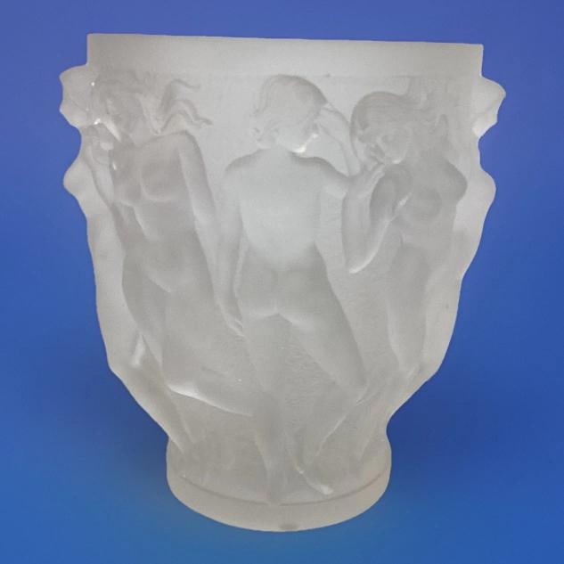 Xl Lalique Style Baccahantes Clear Crystal H10" Heavy Art Glass 12lb - 8