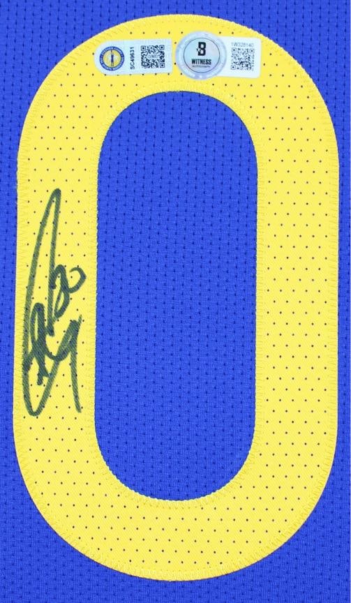 Stephen Curry Signed Blue Nike Icon Edition Authentic Framed Jersey BAS Wit - 2