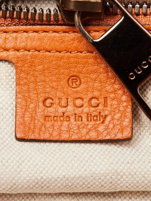 Gucci Orange Pebbled Leather Medium Bamboo Shopper Tote Bag - 11