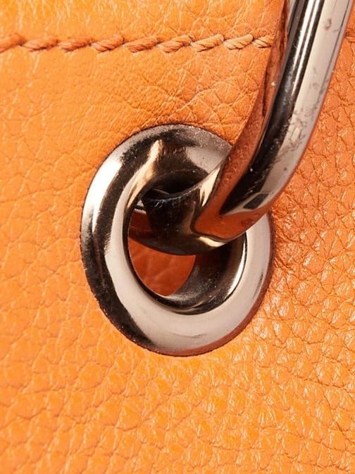 Gucci Orange Pebbled Leather Medium Bamboo Shopper Tote Bag - 6