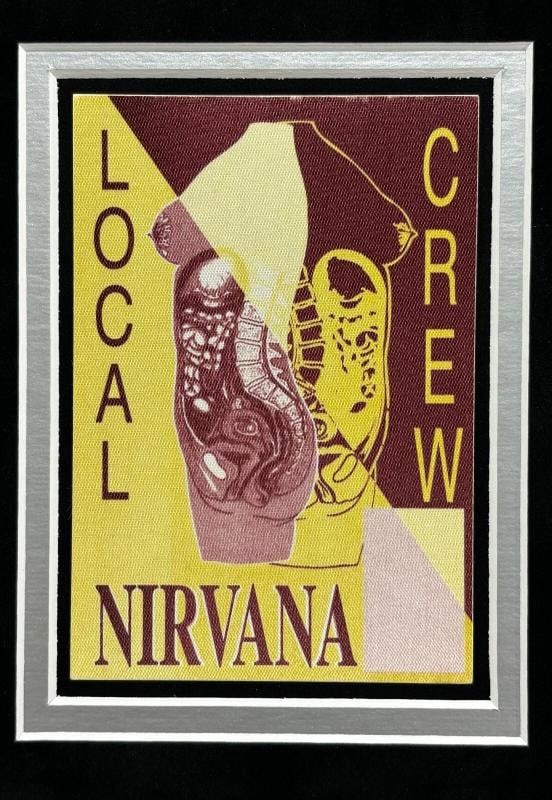Nirvana In Utero Original Unused Backstage Pass Gold Record Framed Kurt Cobain - 4