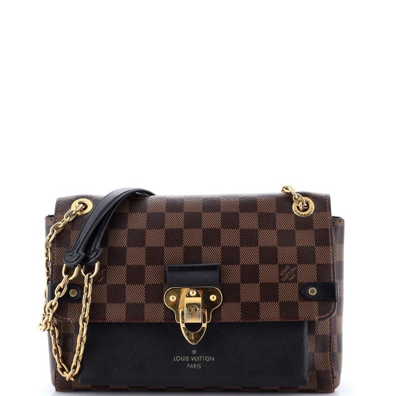 Louis Vuitton Vavin Handbag Damier with Leather PM: Measurements: Handle Drop 11", Height 7", Width 10", Depth 3", Strap Drop 13" . Condition: Pre-owned - Good,Brand: Louis Vuitton,Exterior Material: Canvas Coated, Leather,Style: Cross Body Bags,Exteri