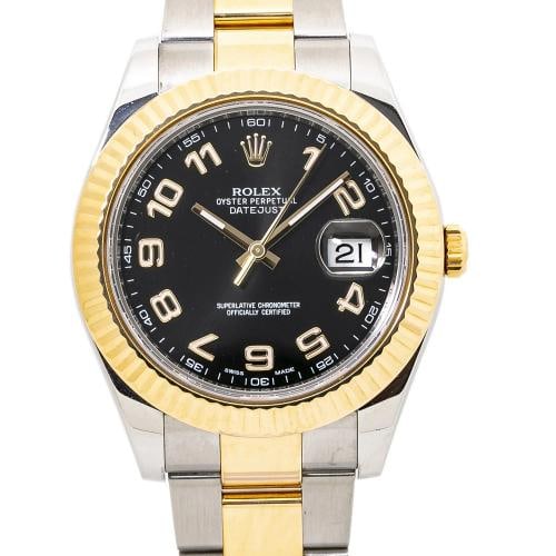 Rolex Datejust 116333 18k Yellow Gold Two Tone Black Dial Auto Men's Watch 41mm - 2