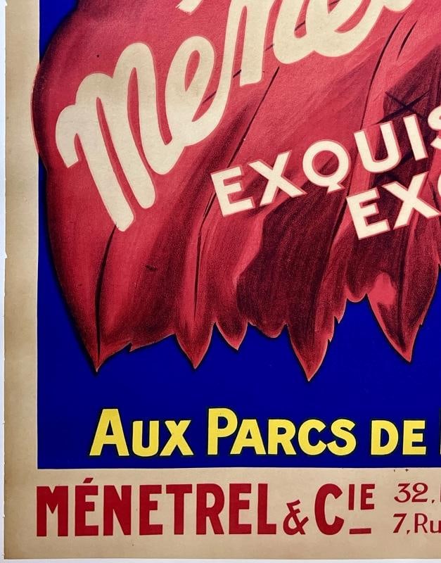 Original Vintage Poster ESCARGOTS MENETREL French Food & Wine France LINEN - 4