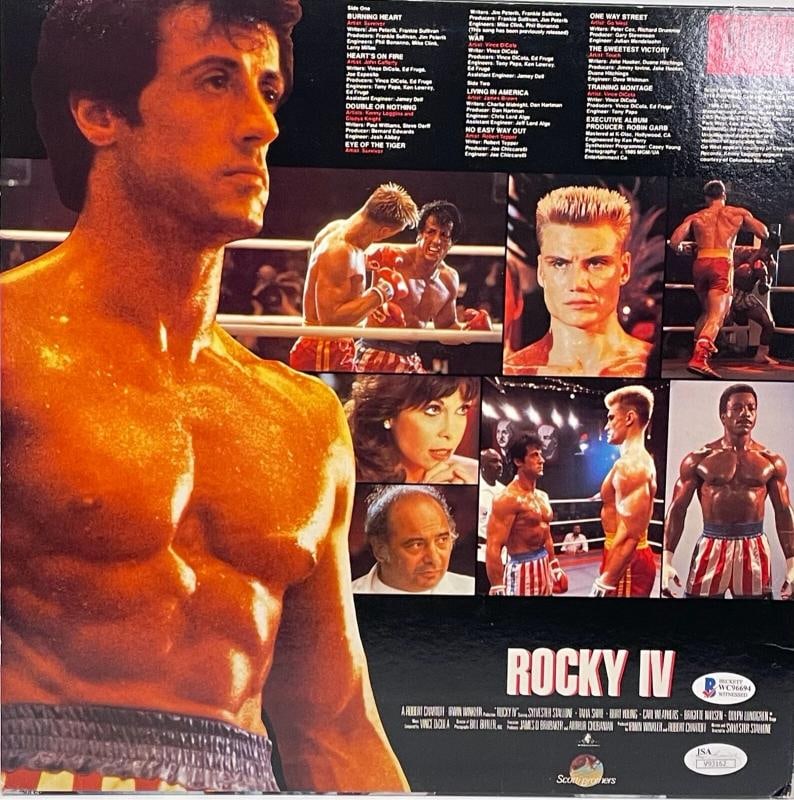 S STALLONE C WEATHERS T SHIRE LUNDGEN Signed Autograph ROCKY IV Album JSA BAS - 2