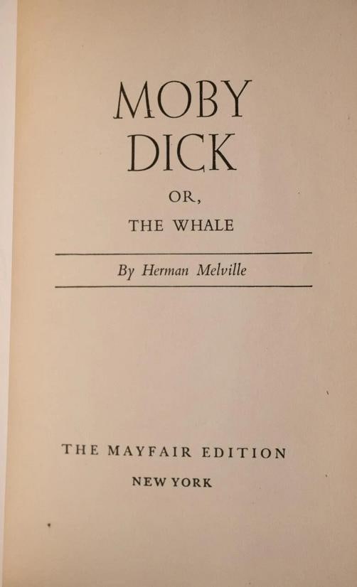 c.1940 Moby Dick or, The Whale by Herman Melville Fine Leather Bound by Maurin - 5
