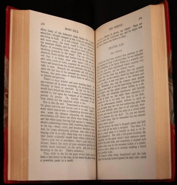 c.1940 Moby Dick or, The Whale by Herman Melville Fine Leather Bound by Maurin - 8