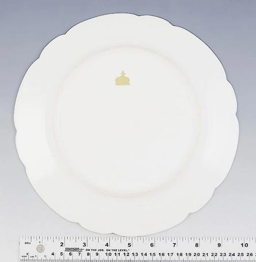 Fine ANTQ Set 12 Royal European Gilded Beaded Dinner Plates Floral Blue White - 5