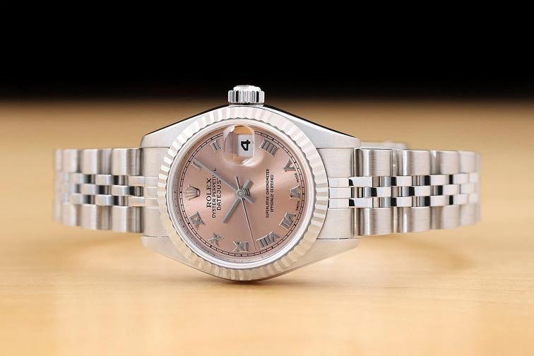 ROLEX LADIES DATEJUST 79174 SALMON ROMAN DIAL 18K GOLD STAINLESS STEEL WATCH - 3