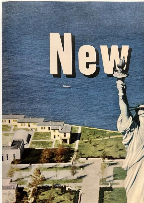 Original Vintage Poster NEW YORK - CAPITAL AIRLINES Airline Travel Tourism LINEN - 2