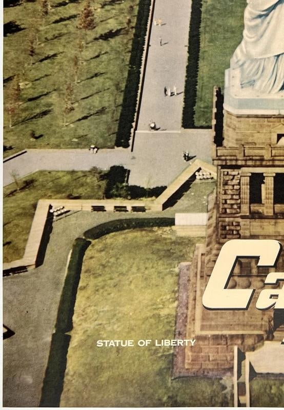 Original Vintage Poster NEW YORK - CAPITAL AIRLINES Airline Travel Tourism LINEN - 4
